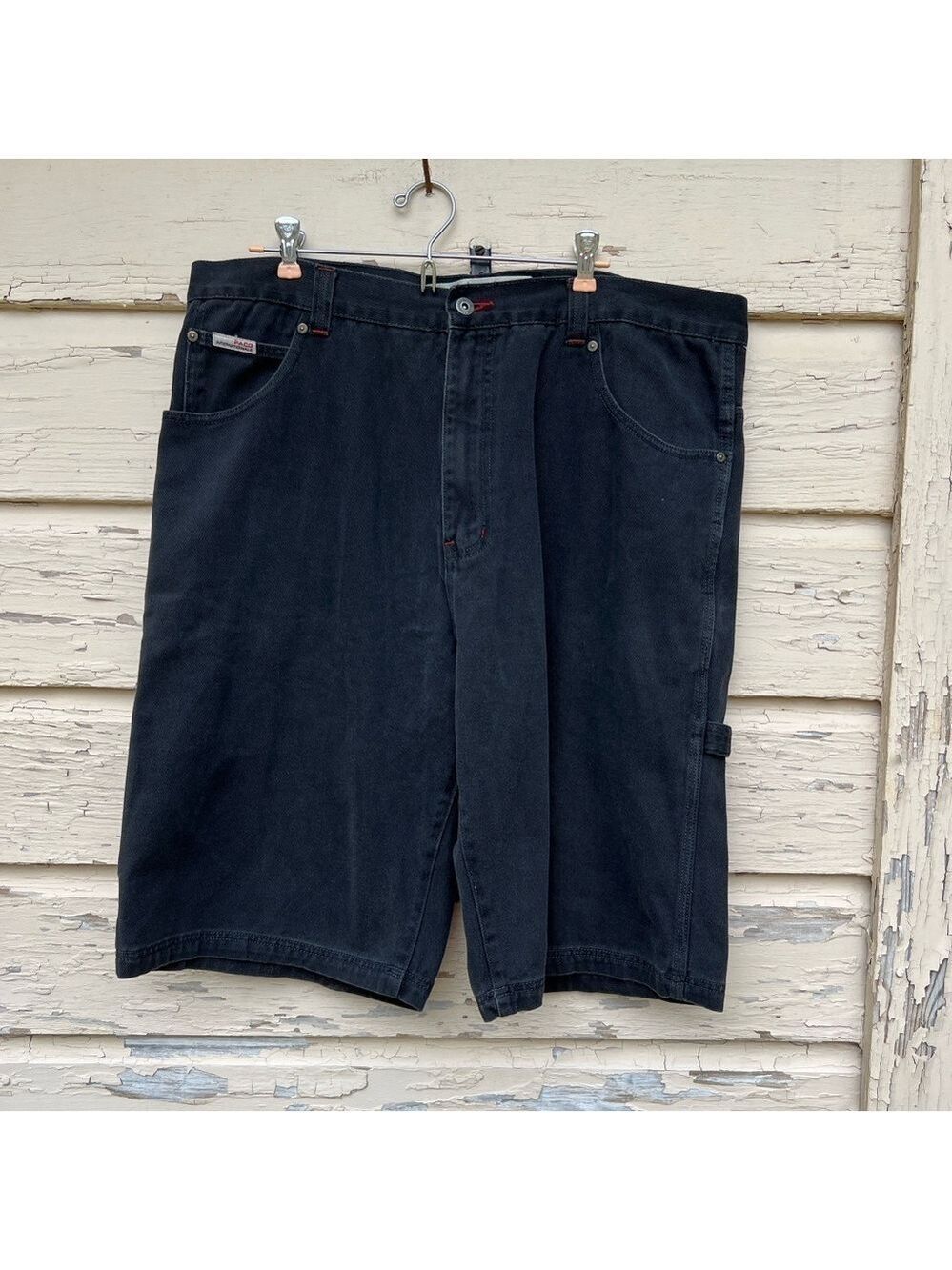 Vintage 90s Y2K Paco Black Jeans Wide Leg Grunge Baggy Skater Denim Shorts 40